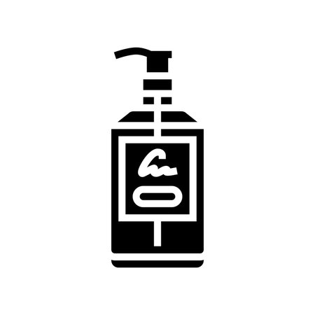luxury branded soap bottle glyph icon vector illustrationのイラスト素材
