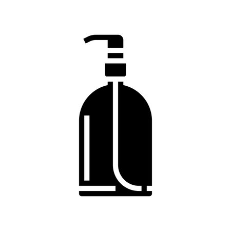 transparent soap bottle design glyph icon vector illustrationのイラスト素材