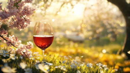 vineyard spring and wineの素材