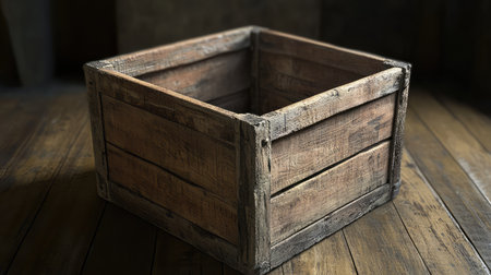 antique old wooden crateの素材