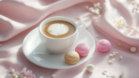 latte coffee and sweetsの素材