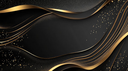 glamorous black and gold invitationの素材