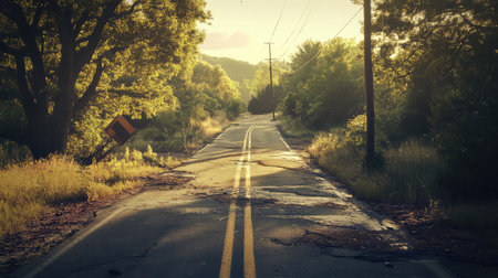 desolate abandoned roadの素材