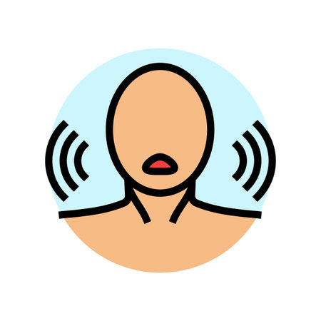 voice change adolescence puberty color icon vector illustrationのイラスト素材