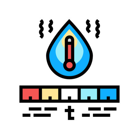 thermal effect water quality pollution color icon vector illustrationのイラスト素材