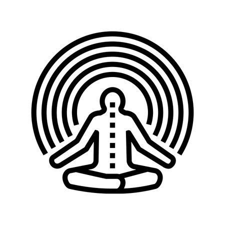 chakra alignment inclusive fitness line icon vector illustrationのイラスト素材