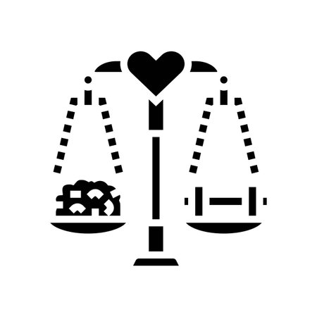balance scale mental physical health glyph icon vector illustrationのイラスト素材