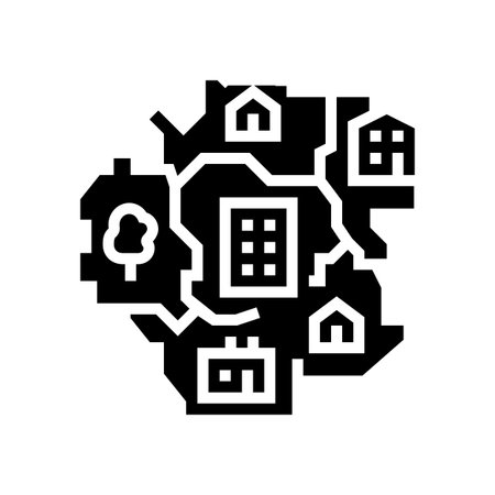 urban planning blueprint glyph icon vector illustrationのイラスト素材