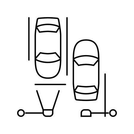 traffic lights autonomous vehicle line icon vector illustrationのイラスト素材