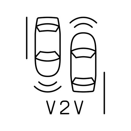 vehicle to vehicle communication line icon vector illustrationのイラスト素材