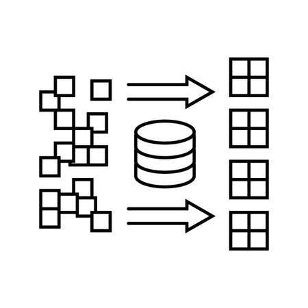 clusters big data line icon vector illustrationのイラスト素材