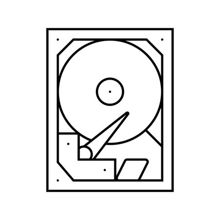 storage disks big data line icon vector illustrationのイラスト素材