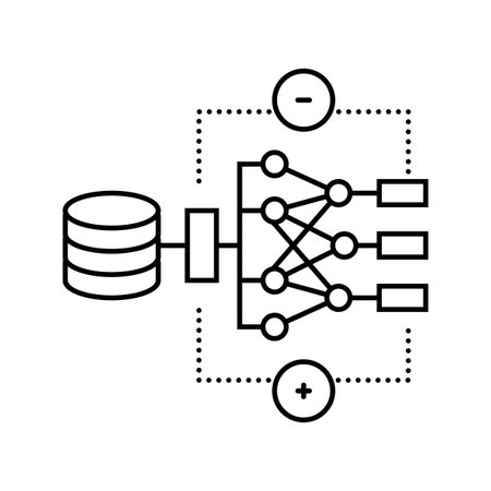 reinforcement learning machine line icon vector illustrationのイラスト素材