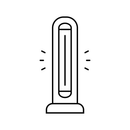 uv sanitizing lamp smart home line icon vector illustrationのイラスト素材