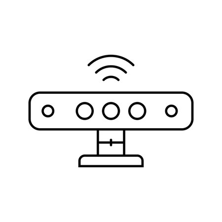 depth sensor augmented reality line icon vector illustrationのイラスト素材
