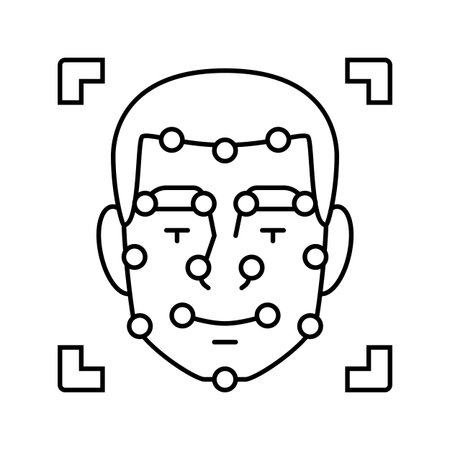 face tracking augmented reality line icon vector illustrationのイラスト素材