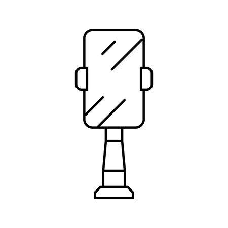 car mounted tablet auto tainment line icon vector illustrationのイラスト素材