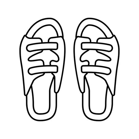 sandals slow living line icon vector illustrationのイラスト素材