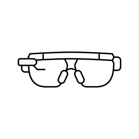 smart glasses workout insights fitness technology line icon vector illustrationのイラスト素材
