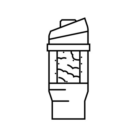 cereal cup meal drink line icon vector illustrationのイラスト素材