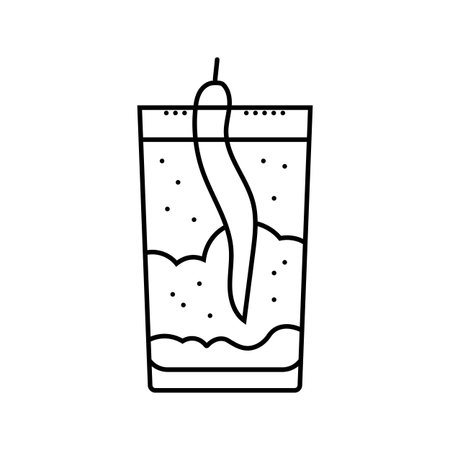 spicy cocktail meal drink line icon vector illustrationのイラスト素材
