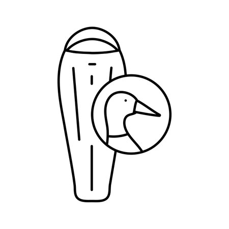 down sleeping bag duck line icon vector illustrationのイラスト素材