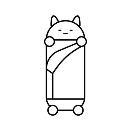 youth sleeping bag line icon vector illustrationのイラスト素材