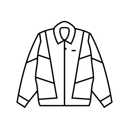 thrifted jacket thrift driven fashion line icon vector illustrationのイラスト素材
