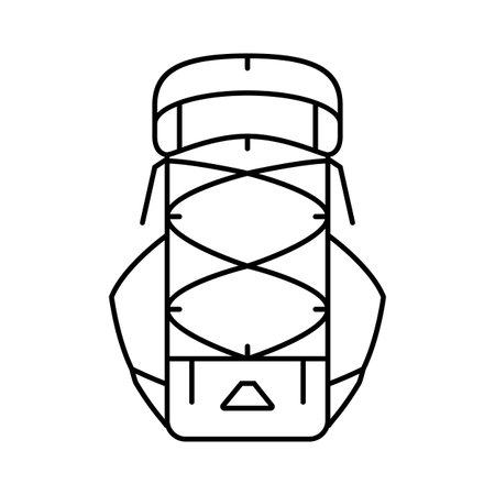 durable hiking backpack line icon vector illustrationのイラスト素材