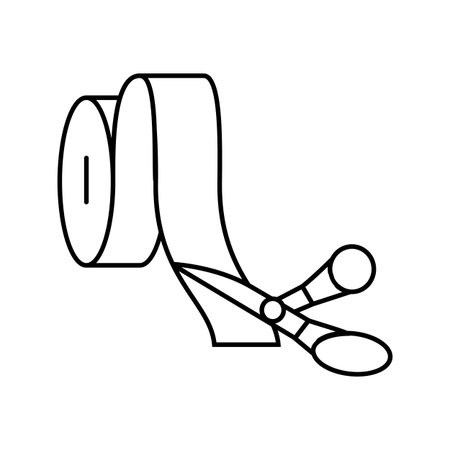 scissors cutting kinesio tape line icon vector illustrationのイラスト素材