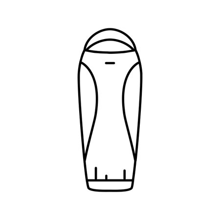 sleeping bag ultralight trekking line icon vector illustrationのイラスト素材