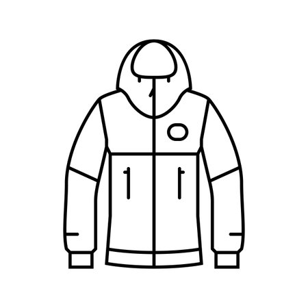 lightweight rain jacket ultralight trekking line icon vector illustrationのイラスト素材