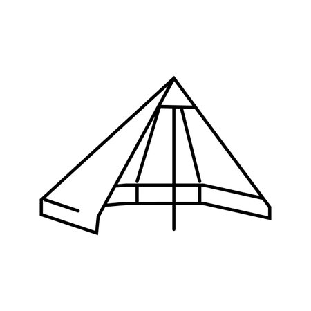 poncho tent ultralight hiking line icon vector illustrationのイラスト素材