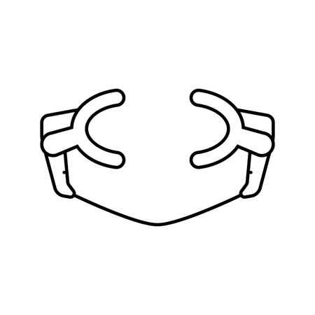 cheek retractor orthodontist line icon vector illustrationのイラスト素材