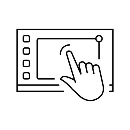 interactive display screen social robotics line icon vector illustrationのイラスト素材