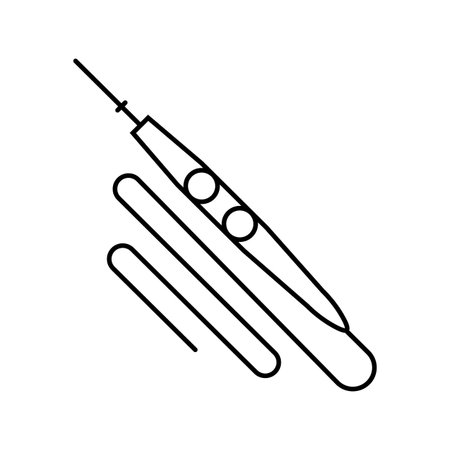 electrocautery pen surgeon line icon vector illustrationのイラスト素材