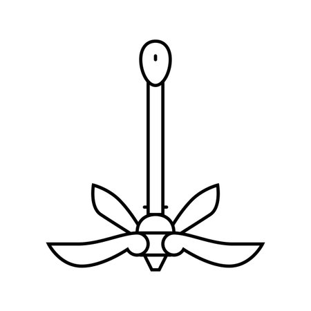 anchor kayak water trip tourism line icon vector illustrationのイラスト素材