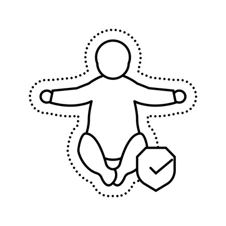 immunization child care nurse line icon vector illustrationのイラスト素材