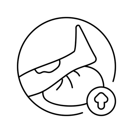 elevating injured limb line icon vector illustrationのイラスト素材