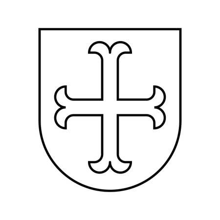 coat arms heraldry medieval line icon vector illustrationのイラスト素材