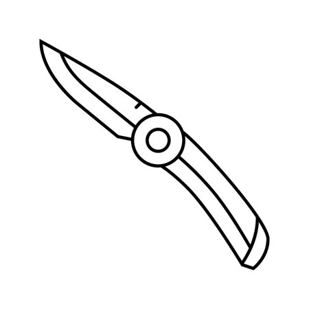 knife foldable rock climbing line icon vector illustrationのイラスト素材