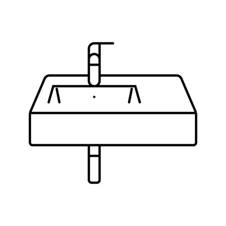 wall mounted sink line icon vector illustrationのイラスト素材