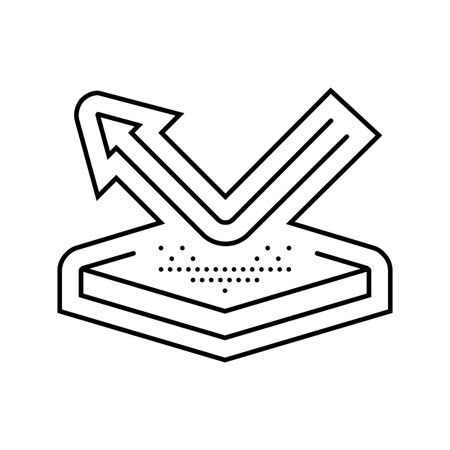 non sticky surface line icon vector illustrationのイラスト素材