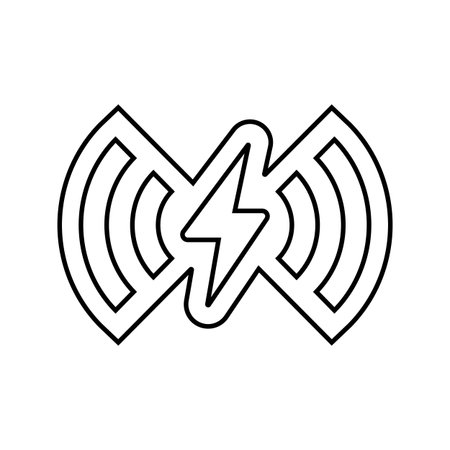 wireless charging line icon vector illustrationのイラスト素材