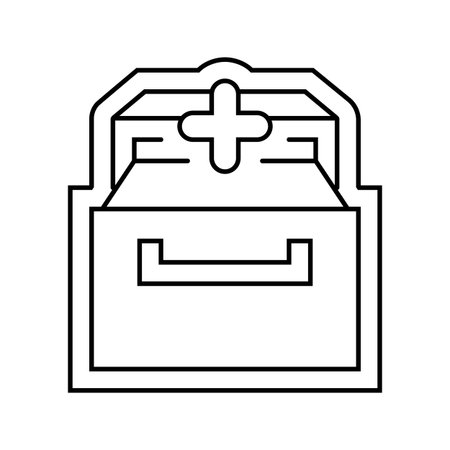 built storage line icon vector illustrationのイラスト素材