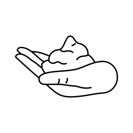 foaming soap hand line icon vector illustrationのイラスト素材