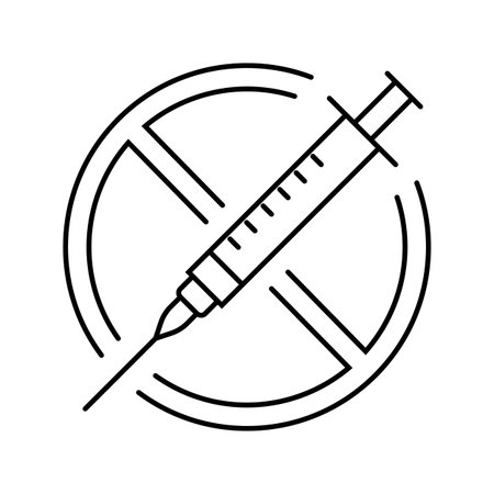 no access healthcare line icon vector illustrationのイラスト素材