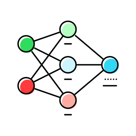 neural network diagram machine learning color icon vector illustrationのイラスト素材