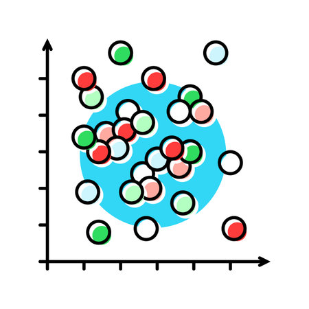 data points plot machine learning color icon vector illustrationのイラスト素材