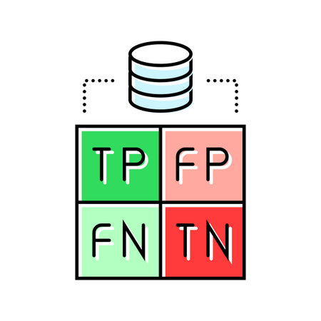confusion matrix machine learning color icon vector illustrationのイラスト素材